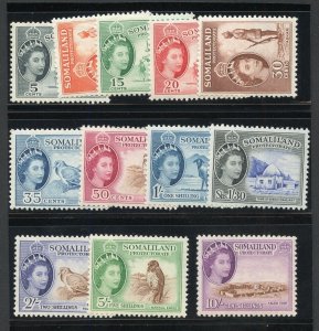 SOMILILAND PROTECTORATE 1953/58 QE II DEFINS COMPLETE SET SCOTT #128/39 MINT NH