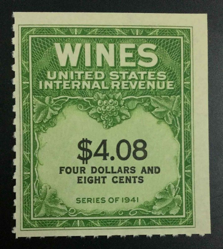 MOMEN: US STAMPS #RE201 WINES UNUSED LOT #54063