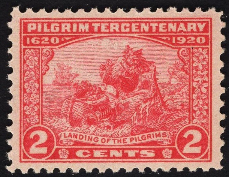 GRADED 90 XF US #549 2c Pilgrim Tercentenary MINT NH SCV $75. PSE CERT