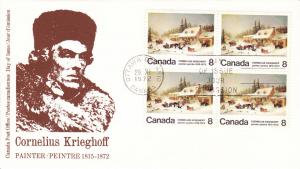 Canada # 610, Cacheted First Day Cover, Block of four