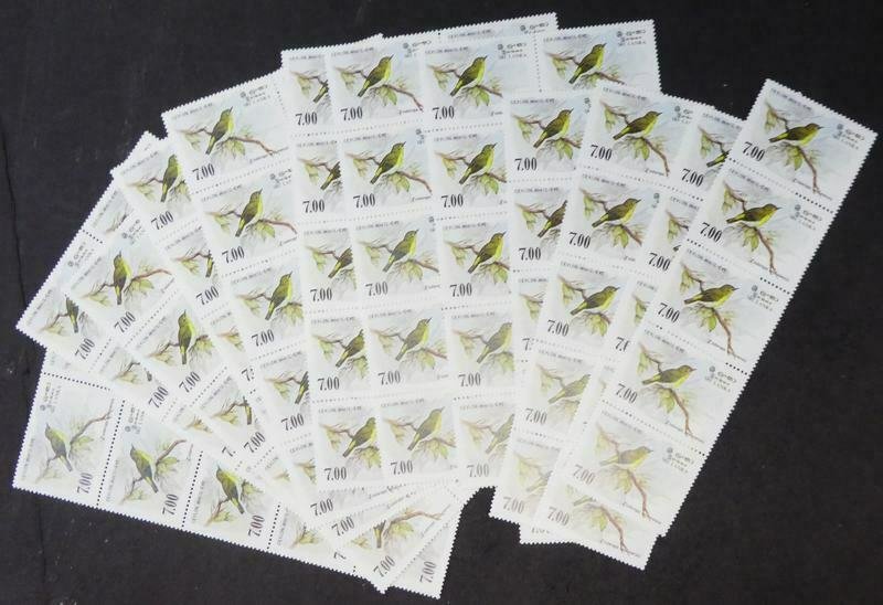 EDW1949SELL : SRI LANKA 1983-88 Sc #694 (25x), 877 (100x) Birds. VF MNH Cat $167