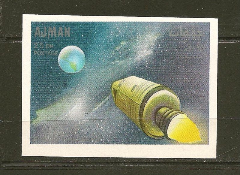 Ajman Apollo Space Ship 25DH Imperforated Stamp MNH