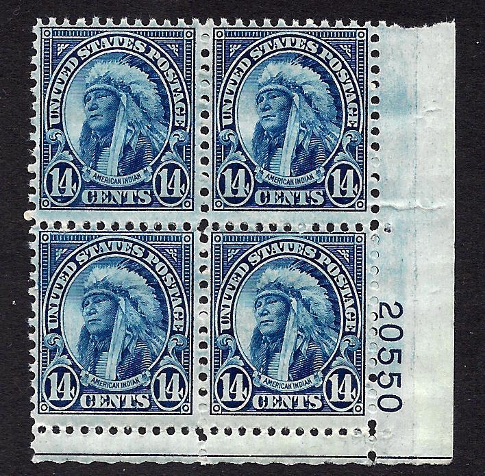 695 Mint,OG,XLH... Plate Block of 4... SCV $26.00