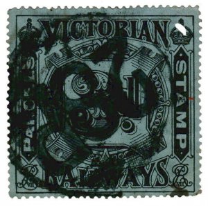 (I.B) Australia - Victoria Railways : Parcel Stamp 3d