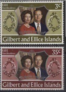 Gilbert & Ellice 206-207 (mnh) Silver Wedding anniv. (1972)