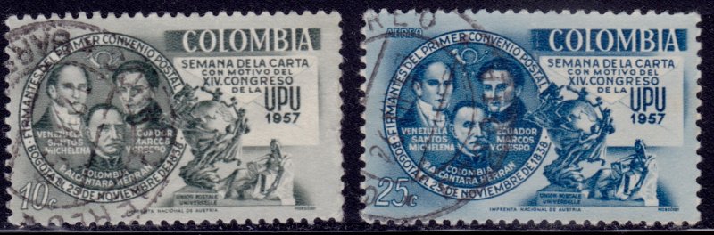 Colombia, 1957, 14th UPU Congress -Ottawa, sc#677,C303, used**