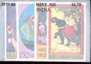 India, Scott #577-80, Mint, Never Hinged