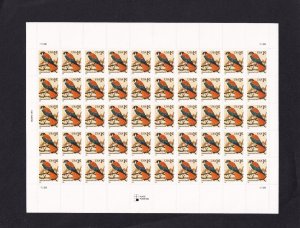 Scott #3031 1999 American Kestrel (Black Date) Sheet of 50 Stamps - MNH