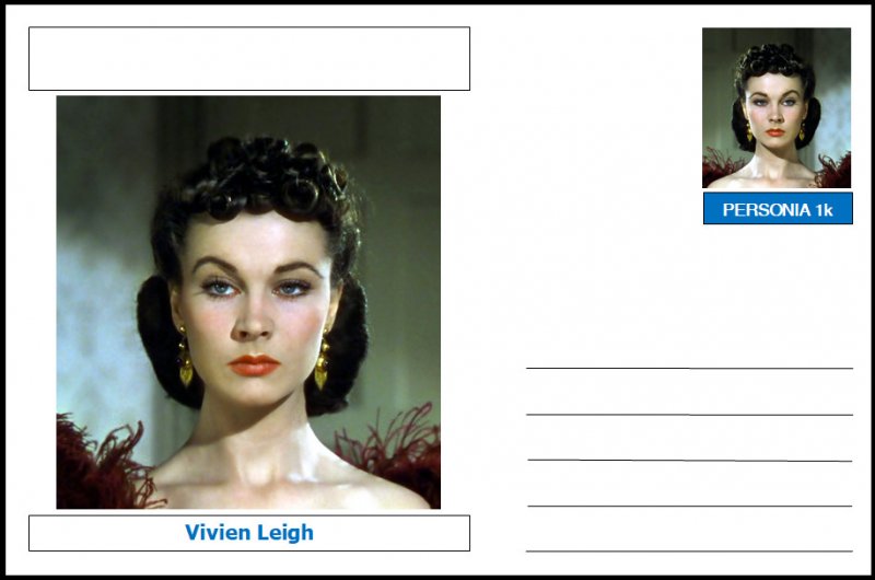 Personalities - souvenir postcard (glossy 6 x 4 card) - Vivien Leigh 