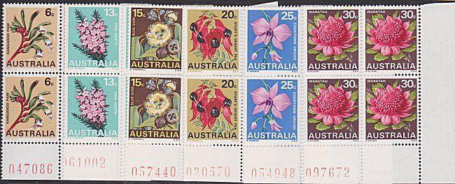 AUSTRALIA 1968 State Flowers set in corner blocks of 4 MNH...................752