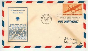 1941 AIRMAIL TRANSPORT AIRPLANE 50c C31 Diff Cachet John Wise Balloon Pioneer