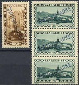 Saar #O16 #O19 Official Stamp Overprint Postage Europe Mint NH OG