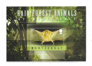 Montserrat 2009 Bats rainforest animals Bet S/S MNH C6