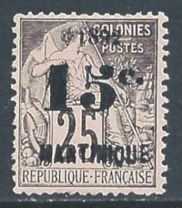 Martinique #32 Mint No Gum 15c on 25c Fr. Col. Commerce Issue