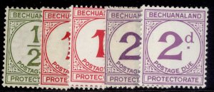 BECHUANALAND PROTECTORATE GV SG D4-D6c, 1932-58 set + TYPES, LH MINT. Cat £25.