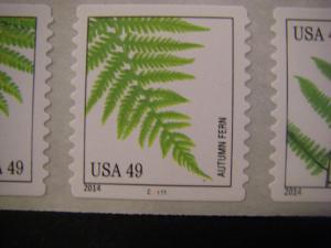 Scott 4848-4852 or 4852a, 49c Ferns, PNC11 #C1111, MNH Beauty