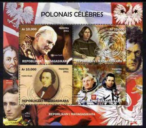 MADAGASCAR - 2011 - Polish Celebrities - Perf 4v Sheet - MNH - Private Issue