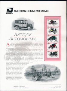 USPS 1995 COMMEMORATIVE PANEL 3019-23 AUTOMOBILES NO.476