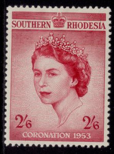 SOUTHERN RHODESIA GVI SG77, 2s 6d carmine, M MINT.