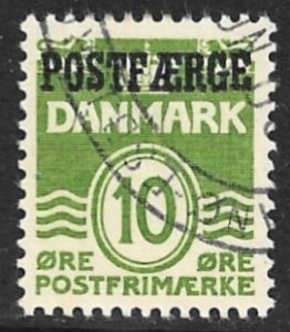 DENMARK 1949-53 10o PARCEL POST STAMP Sc Q31 VFU