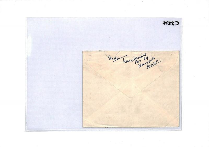 KUT Kenya Cover *NANYUKI* Skeleton Postmark 1955 Air Mail{samwells-covers} CS274