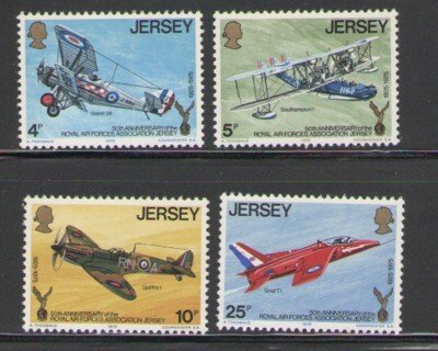 Jersey Sc 133-136 1975RAF Association Anniversary stamp set mint NH
