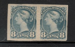 Canada #44d Very Fine Mint Imperf Pair Full Original Gum Hinged - Gum Bubble