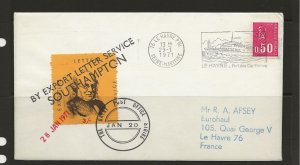 cinderella GB 1971 postal Strike cover Exporters Letter Service 3/- Le havre  