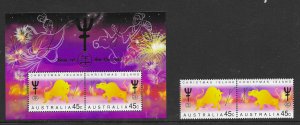 Christmas Island 406a, 406b  1997 set 2  & S/S  VFNH