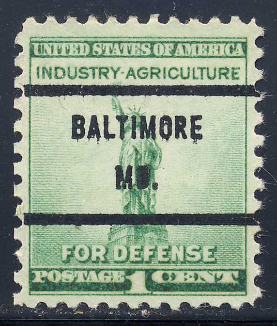 Baltimore MD, 899-71 Bureau Precancel, 1¢ National Defense