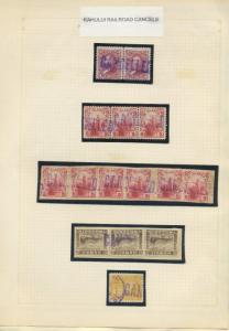 Large Lot of 15 HAWAII Stamps with ***KAHULUI RAILROAD STRAIGHT LINE CANCELS***