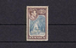 jamaica 1938 mounted mint   2 shilling stamp cat £35  ref r15624