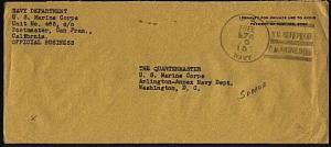 AMERICAN SAMOA WW2 cover : US FPO / MARINES duplex at Tutuila..............98901