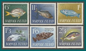 Norfolk Island 1962-1963 Fish, MNH  #50,54-60,SG43-SG48