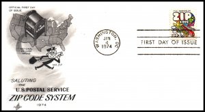 US 1511 Zip Code Artcraft U/A FDC