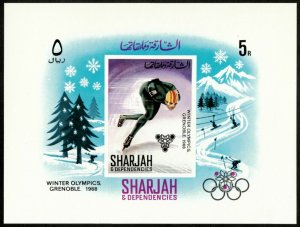 Sharjah 1968 - Grenoble Winter Olympics - Imperf Miniature Sheet - MNH
