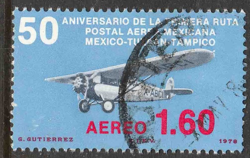 MEXICO C561, 50th Anniv 1st Air Mail Route.USED. F-VF.(758)