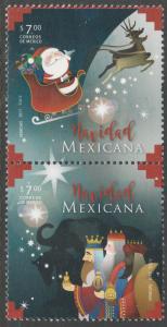 MEXICO 3082a, CHRISTMAS SEASON PAIR, 2017. VF MNH