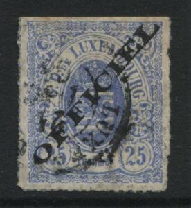 Luxembourg 1875 25c ultra overprinted OFFICIAL CDS used