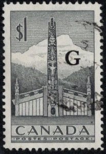 CAN SC #O32 U 1953 $1 Totem Pole/G ovprt CV $9.00