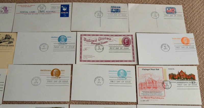 1956 . . . 1992 US 37 Postal card first day issues, all different, nice