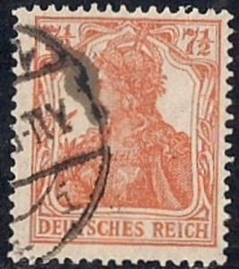 Germany #98  7 1/2 PF Germania, Red Orange, used VF