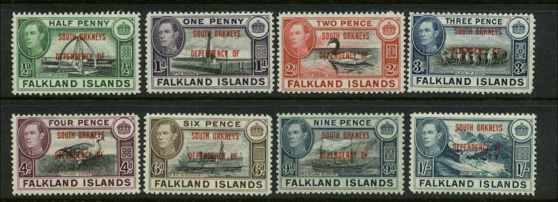 Falkland Islands Scott #4L1-#4L8 Complete Set of 8 Mint for South Orkneys