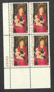 U.S. SCOTT 1336 MNH 5 Cents PLATE BLOCK OF 4 - 1967 - CHRISTMAS ISSUE