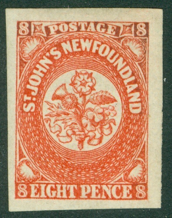 SG 8 Newfoundland 1857-64. 8d scarlet-vermilion. Lightly mounted mint. 4...