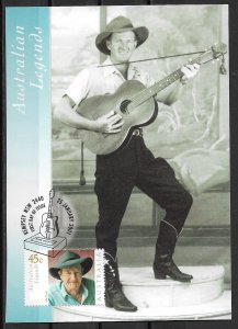 2001 Australia Sc1933 Australian Legend: Slim Dusty maxi card