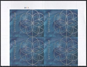 SC#5853 $1.00 Floral Geometry Plate Block: U#B1111 (2024) MNH