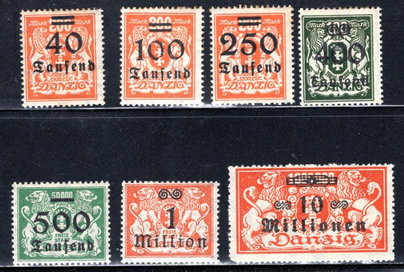 Danzig  #137-143  Unused  VF  CV $13.10   ....   1640383