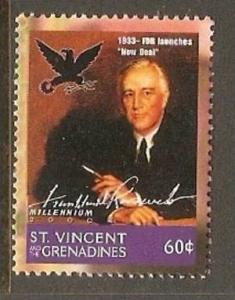 St. Vincent 1999 Millennium - Franklin D. Roosevelt Launches New Deals in1933...