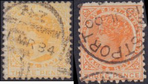 New Zealand #63, 63a, Incomplete Set(2), 1882-1898, Used
